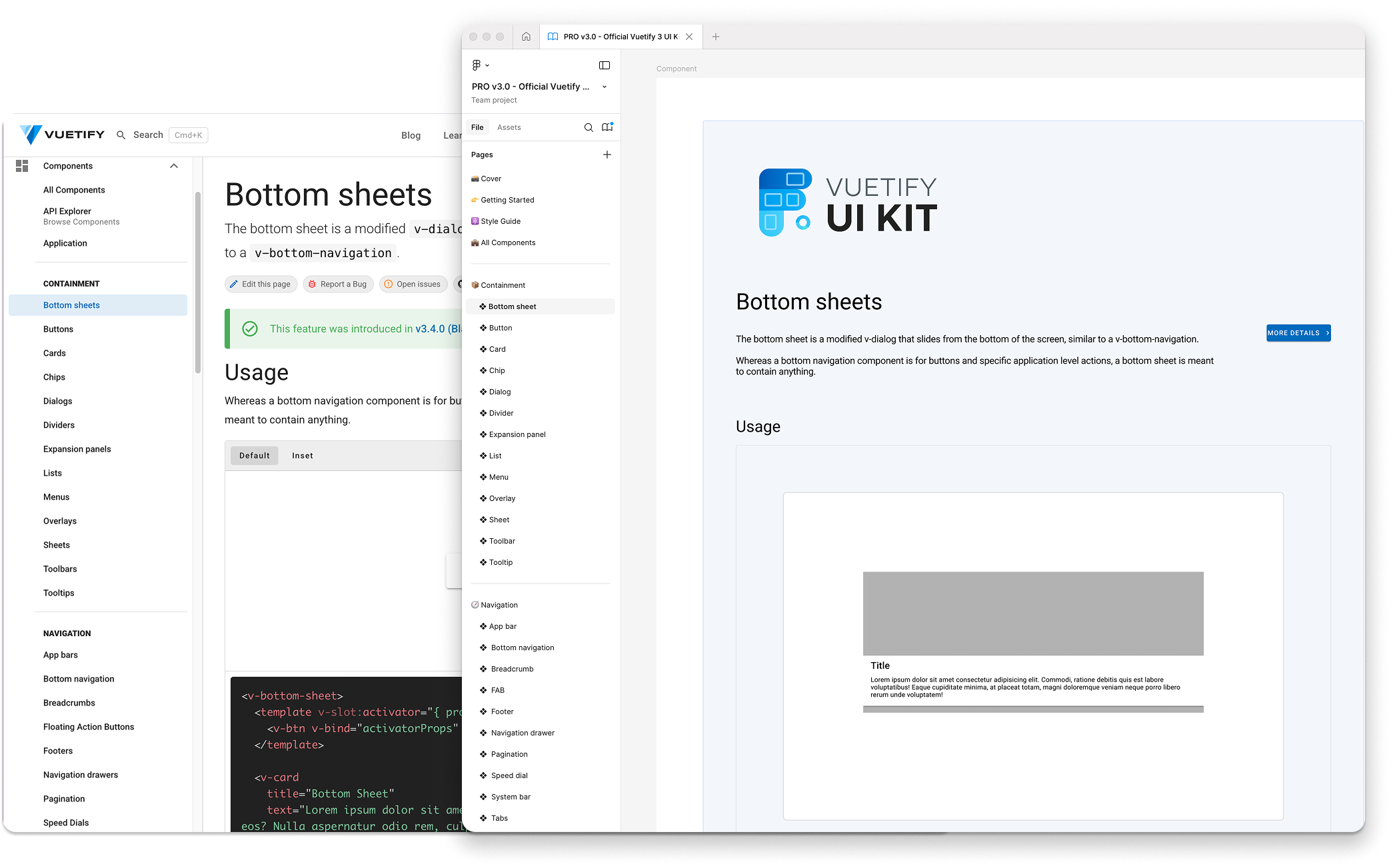 Propiedades de Vuetify Card en Figma